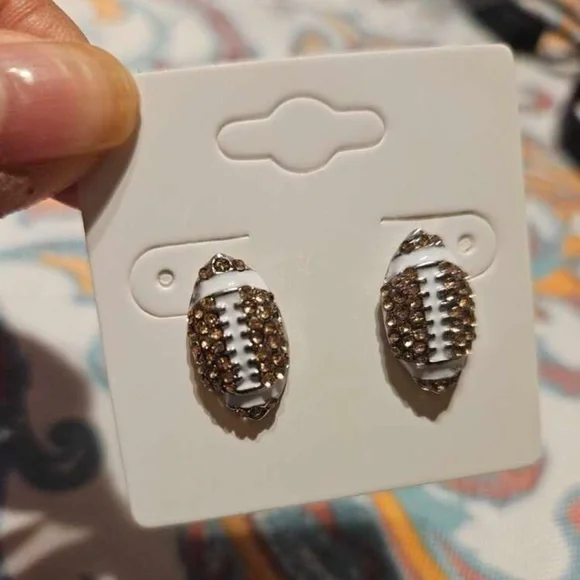 🏈 Football Rhinestone Earrings 🏈 - Picture 4 of 4